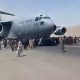 U.S. military plane leaving Afghanistan