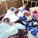 Mrs Mariam Akinkitan and her quadruplets in Badagry, Lagos State (NAN Photo)